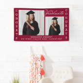 Burgundy 2 Photo Collage Congrats Afstudeerder 202 Spandoek (Insitu)
