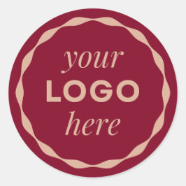 Burgundy aangepast minimalistisch logo cirkel stic ronde sticker