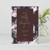 Burgundy aangepaste bloem kaart (Staand voorkant)