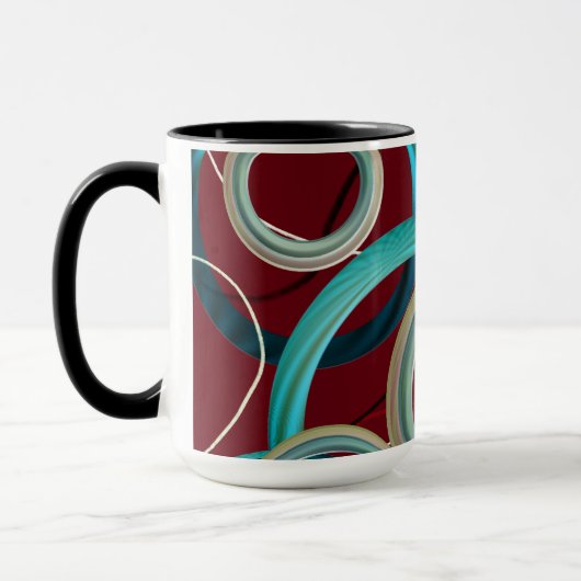 Burgundy Abstract Design Mok (Links)