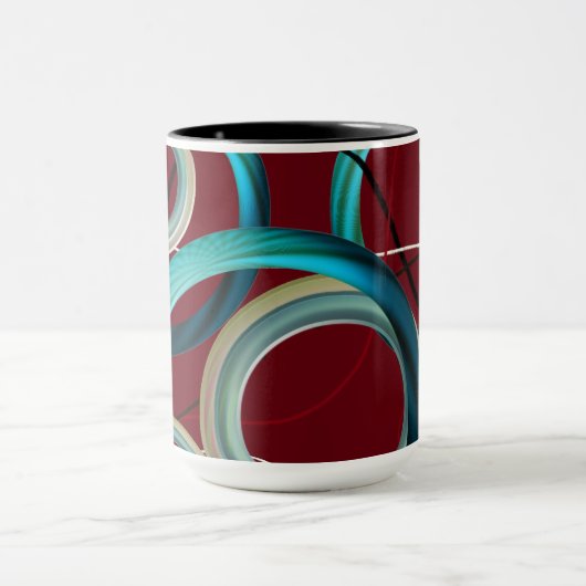 Burgundy Abstract Design Mok (Midden)