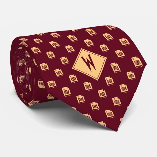 Burgundy Accountant Spreadsheet Stropdas (Opgerold)