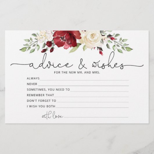 Burgundy adviseert en wenst vrijgezellenfeest briefpapier (Voorkant)