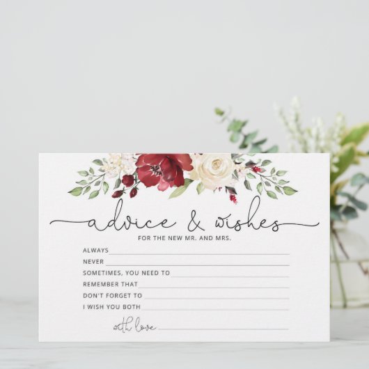 Burgundy adviseert en wenst vrijgezellenfeest briefpapier (Staand voorkant)