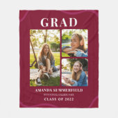 Burgundy Afstudeerder 3 Afstuderen voor fotocollag Fleece Deken (Voorkant)