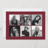 Burgundy Afstuderen 12 Afstuderen voor fotocollage Aankondiging (Achterkant)