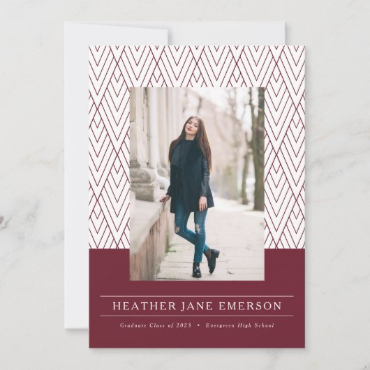Burgundy Afstuderen Aankondiging (Voorkant)