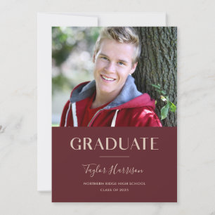 Burgundy Afstuderen een fotokaart met gradatiepart Kaart