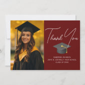 Burgundy Afstuderen Persoonlijk Afstuderen voor fo Bedankkaart (Voorkant)