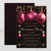 Burgundy agaat kralen kerstdinerfeest kaart (Voorkant / Achterkant)