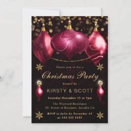 Burgundy agaat kralen kerstdinerfeest kaart
