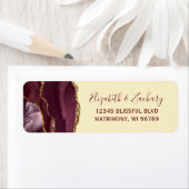 Burgundy Agate Boter Geel Retouradres Etiket (Insitu)