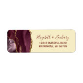 Burgundy Agate Boter Geel Retouradres Etiket (Voorkant)