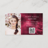 Burgundy agate foto qr code elegant visitekaartje (Achterkant)
