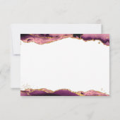 Burgundy Agate Geode Gold Glitter Script Monogram Notitiekaartje (Achterkant)