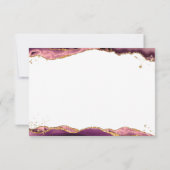 Burgundy Agate Geode Monogram Script Gold Glitter Notitiekaartje (Achterkant)