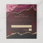Burgundy Agate Gold Agate Wedding Table Place Card Plaatskaartje (Buitenkant ongevouwen)