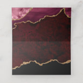 Burgundy Agate Gold Agate Wedding Table Place Card Plaatskaartje (Binnenkant ongevouwen)