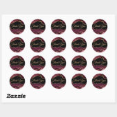 Burgundy Agate Hartelijk dank Ronde Sticker (Vel)