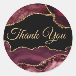 Burgundy Agate Hartelijk dank Ronde Sticker
