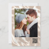 Burgundy Agate Ivory Silk Photo QR Code Wedding Kaart (Achterkant)