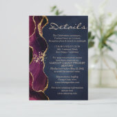 burgundy agate marmer elegant — Details kaart (Staand voorkant)