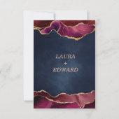 burgundy agate marmer elegant — Details kaart (Achterkant)