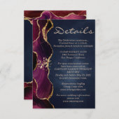 burgundy agate marmer elegant — Details kaart (Voorkant / Achterkant)