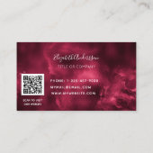 Burgundy agate qr code logo elegant visitekaartje (Achterkant)
