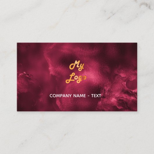 Burgundy agate qr code logo elegant visitekaartje (Voorkant)