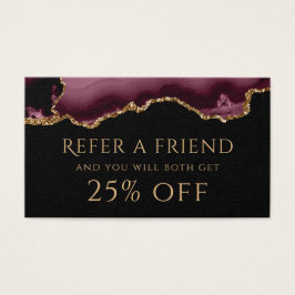 burgundy agate Referral Kaart