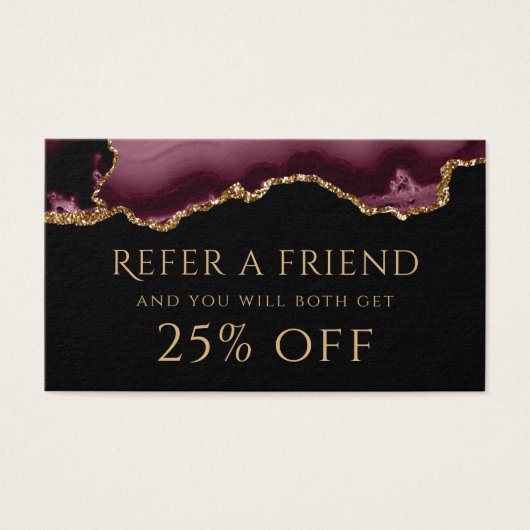 burgundy agate Referral Kaart (Voorkant)