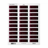 Burgundy Agate Script Wedding Return Address Etiket (Full Sheet)