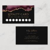 burgundy agate , trouwerekkaart visitekaartje (Voorkant / Achterkant)