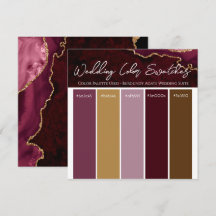 Burgundy Agate Trouwkleur Pallet Uitnodiging