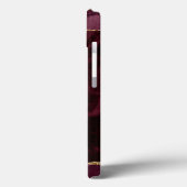 Burgundy Agate Waterverf Gouden Monogram Case-Mate iPhone Case (Achterkant / Links)