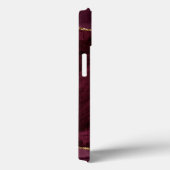Burgundy Agate Waterverf Gouden Monogram Case-Mate iPhone Case (Achterkant / Rechts)