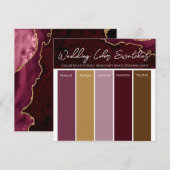 Burgundy Agate Wedding Color Pallette Uitnodiging (Voorkant / Achterkant)