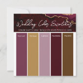 Burgundy Agate Wedding Color Pallette Uitnodiging (Voorkant)