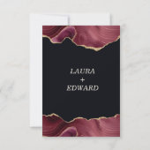 burgundy agate zwarte elegant — Details kaart (Achterkant)