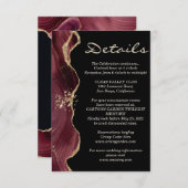 burgundy agate zwarte elegant — Details kaart (Voorkant / Achterkant)