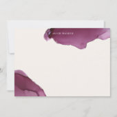Burgundy Alcohol Ink Stationery Note Card Notitiekaartje (Voorkant)