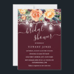 Burgundy Amber Floral Rustic Wood Vrijgezellenfees Kaart<br><div class="desc">modernere grieste bridale douchetjes in de Little Bayleigh Store!</div>