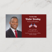 Burgundy American Flag Political Visitekaartje (Voorkant)