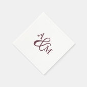 Burgundy Ampersand Monogram Weddenschap Servet (Hoek)