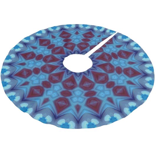 burgundy and blue 001 Tree Skirt Kerstboom Rok (Gekanteld)