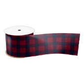 Burgundy and Blue Checkered Plaid Ribbon Satijnen Lint (Spoel)
