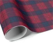 Burgundy and Blue Plaid Holiday Wrapping Paper Cadeaupapier (Rol Hoek)