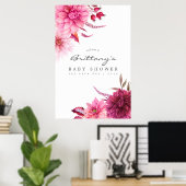 Burgundy and Blush Autumn Baby shower Welcome Poster (Thuiskantoor)