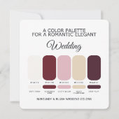 Burgundy and Blush Wedding Color Palette Card Kaart (Achterkant)